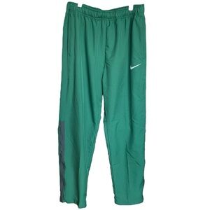 Men's Nike Dri-Fit Green And Grey Joggers-Tracksuit Pants Zip Leg Hem Size Large